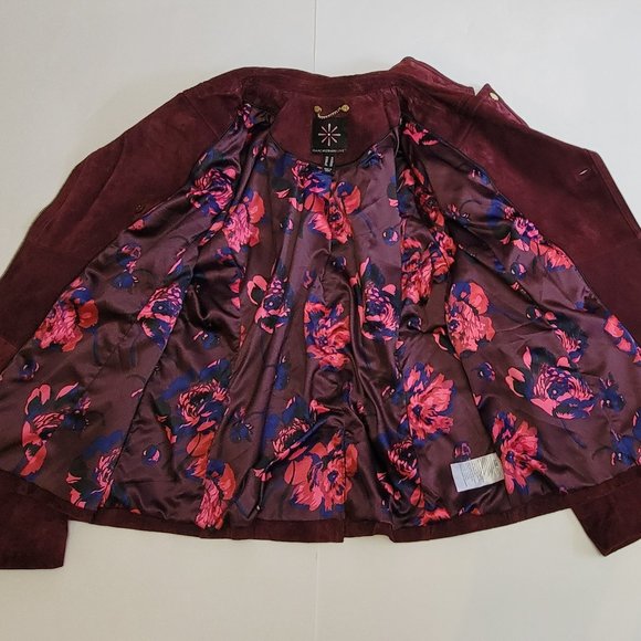 Isaac Mizrahi Burgundy Leather Jacket - Picture 12 of 16